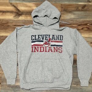 Cleveland Indians Gray Classic Athletic Style Hoodie, Size Large